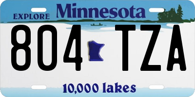 MN license plate 804TZA