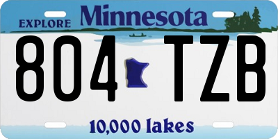 MN license plate 804TZB