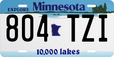 MN license plate 804TZI