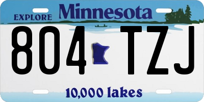 MN license plate 804TZJ