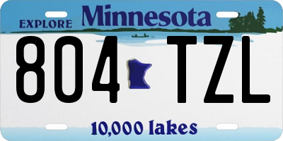 MN license plate 804TZL