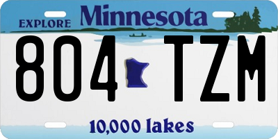 MN license plate 804TZM