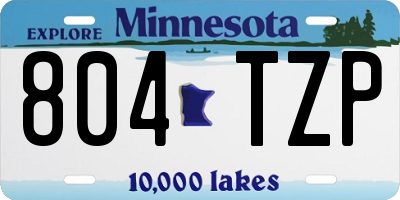 MN license plate 804TZP