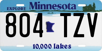 MN license plate 804TZV
