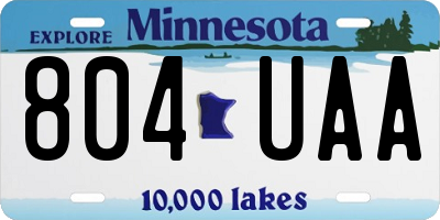 MN license plate 804UAA