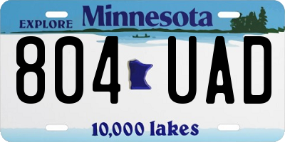 MN license plate 804UAD