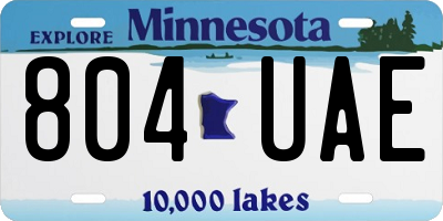 MN license plate 804UAE