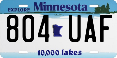MN license plate 804UAF