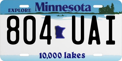 MN license plate 804UAI