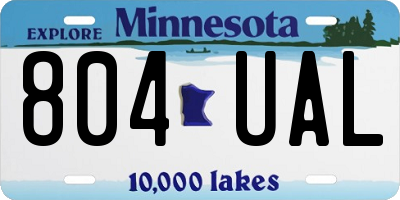 MN license plate 804UAL