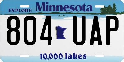 MN license plate 804UAP