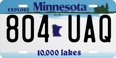 MN license plate 804UAQ