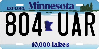 MN license plate 804UAR