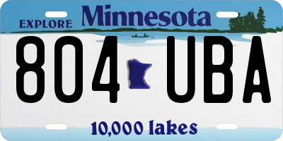 MN license plate 804UBA