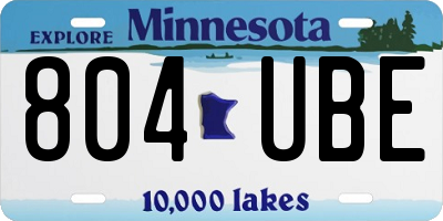 MN license plate 804UBE