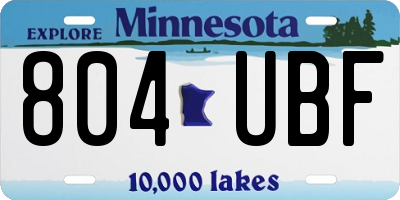MN license plate 804UBF