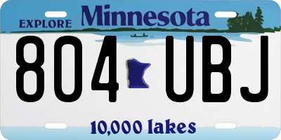 MN license plate 804UBJ