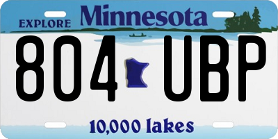 MN license plate 804UBP