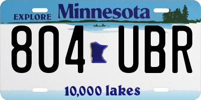 MN license plate 804UBR