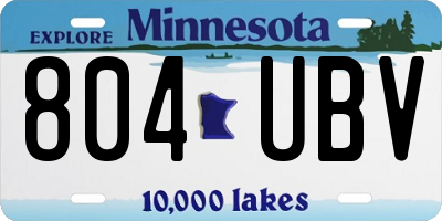 MN license plate 804UBV