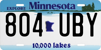 MN license plate 804UBY