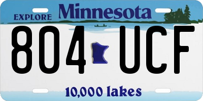 MN license plate 804UCF