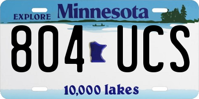 MN license plate 804UCS