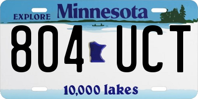 MN license plate 804UCT