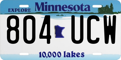 MN license plate 804UCW