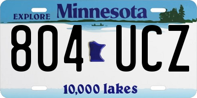 MN license plate 804UCZ