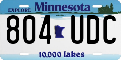 MN license plate 804UDC