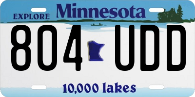 MN license plate 804UDD