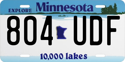 MN license plate 804UDF