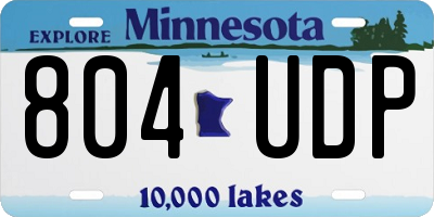 MN license plate 804UDP