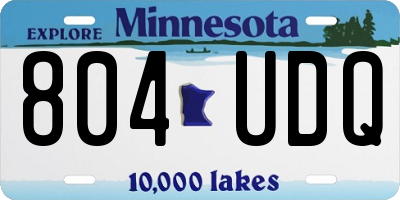 MN license plate 804UDQ