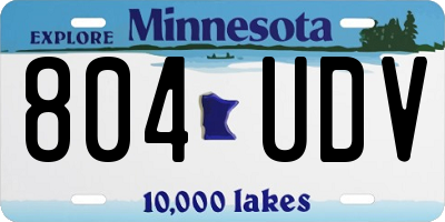 MN license plate 804UDV