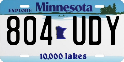 MN license plate 804UDY