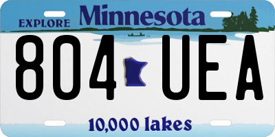 MN license plate 804UEA