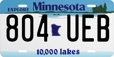 MN license plate 804UEB