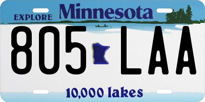 MN license plate 805LAA