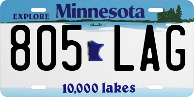 MN license plate 805LAG