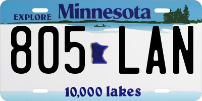MN license plate 805LAN