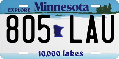 MN license plate 805LAU