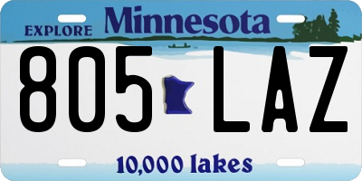 MN license plate 805LAZ