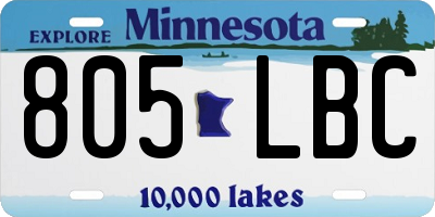 MN license plate 805LBC