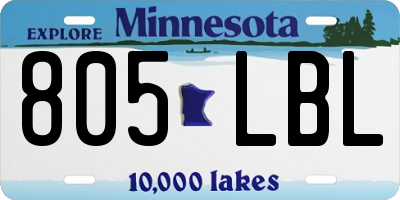 MN license plate 805LBL