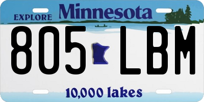 MN license plate 805LBM
