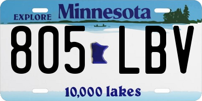 MN license plate 805LBV