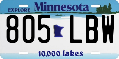 MN license plate 805LBW