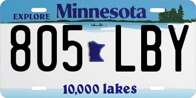 MN license plate 805LBY